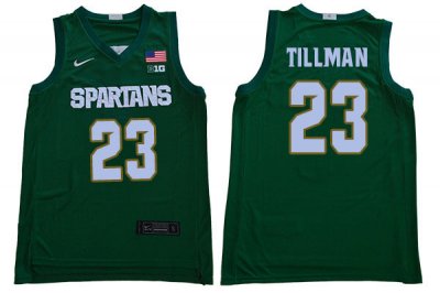 Men Michigan State Spartans NCAA #23 Xavier Tillman Green Authentic Nike 2019-20 Stitched College Basketball Jersey LV32Z41QN